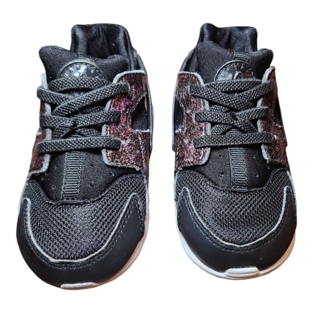Nike Air Huarache Shoes Run SE RARE Pink Glitter Metallic Baby/ Toddler Size 7C - Picture 8 of 12